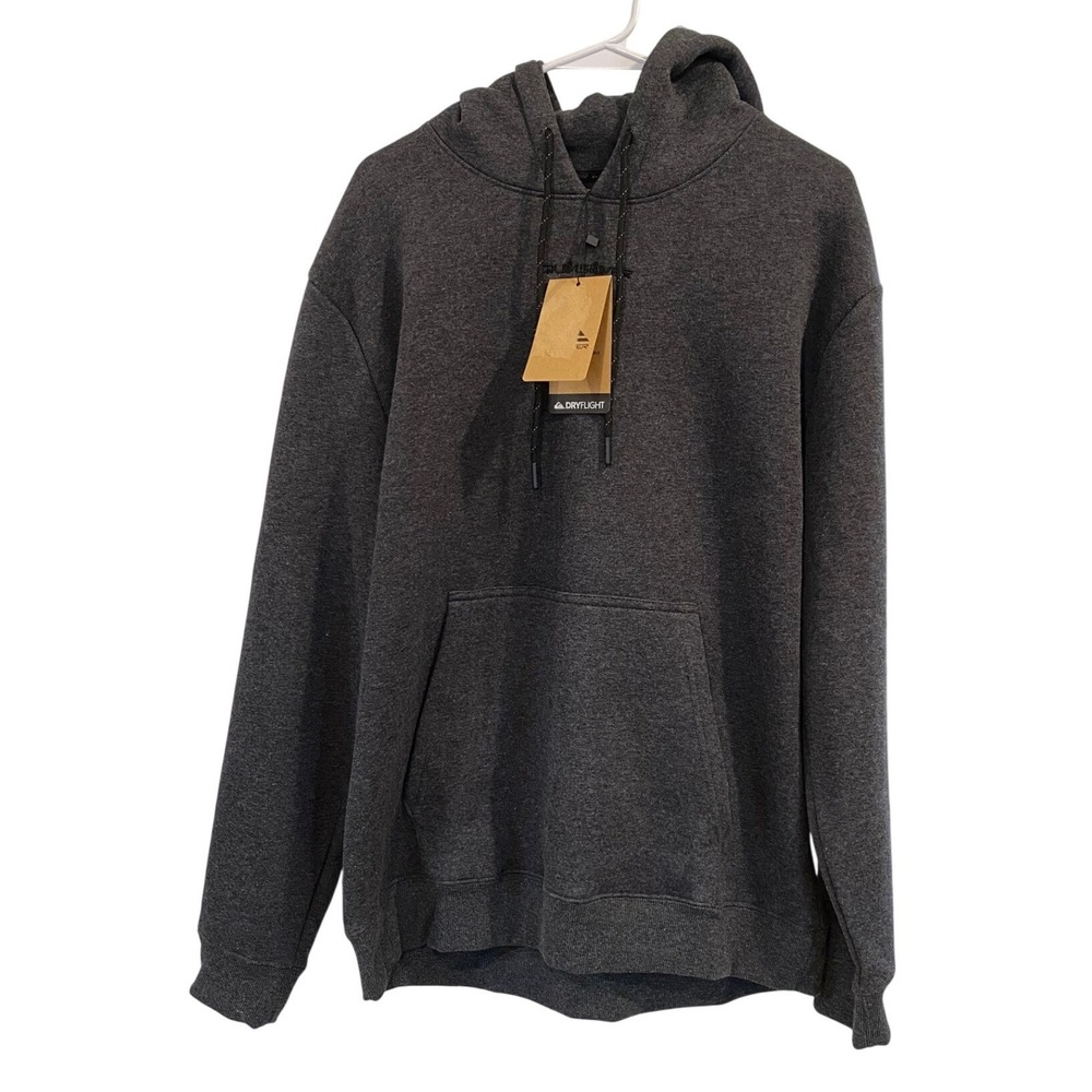 Quiksilver DryFlight Hoodie Mens Medium Iron Gate Grey Pullover New Tag